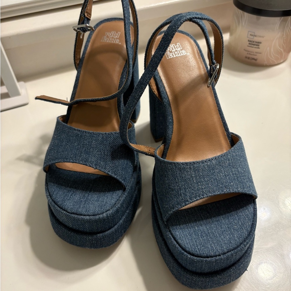 Wild Fable Denim Platform Heels